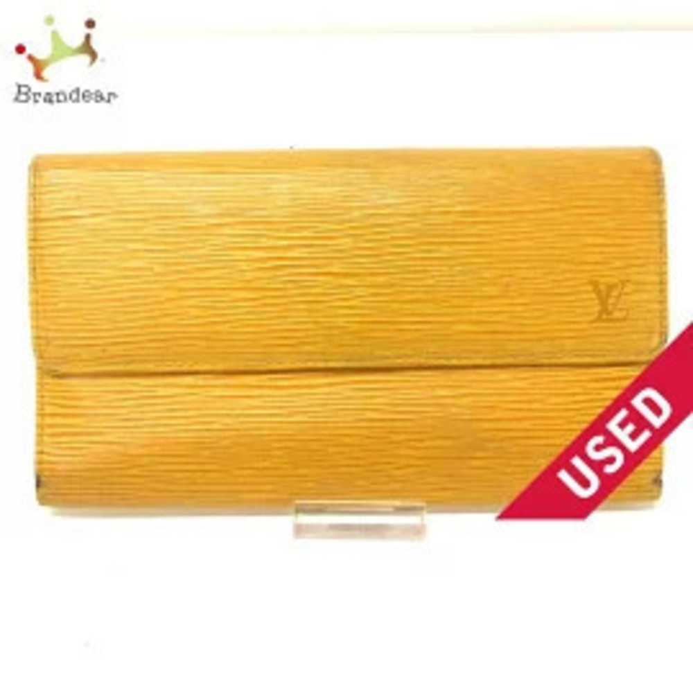 LOUIS VUITTON Portefeuille Tresor International Long Wallet Jaune Leather LV